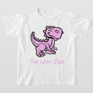 T-shirt Pink T Rex Dinosaur Nom personnalisé