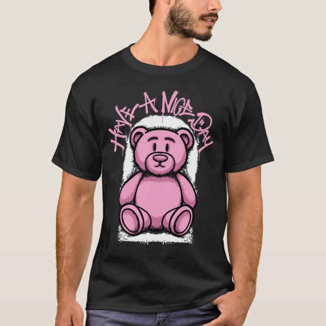 T-shirt Pink Teddy Bear streetwear (Devant)