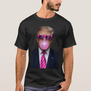 T-shirt Pink Trump Bubble Gum Gift 2024 Vote Président Fun