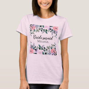 T-shirt Pink violet et vert d'eau de couleur florale