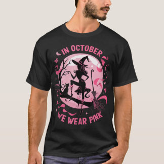 T-shirt Pink Witch Halloween Costume Breast Cancer 