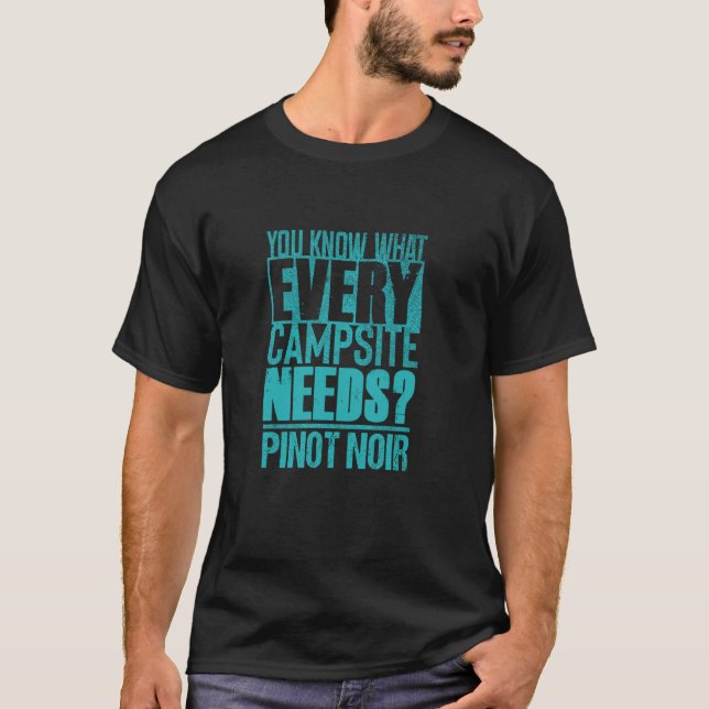 T-shirt Pinot Noir et Camping Lover u2013 Boissons de vin  (Devant)