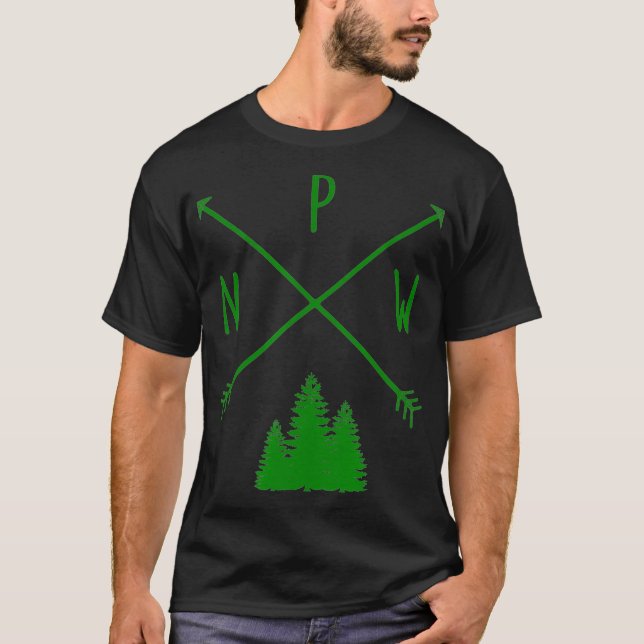 T-shirt Pins du Nord-Ouest du Pacifique dans la PNW verte  (Devant)