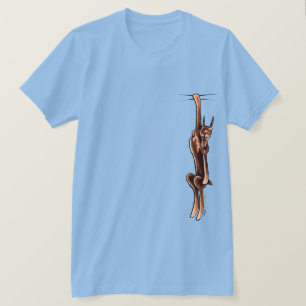 T-shirt Pinscher rouge collant de dobermann de rouille