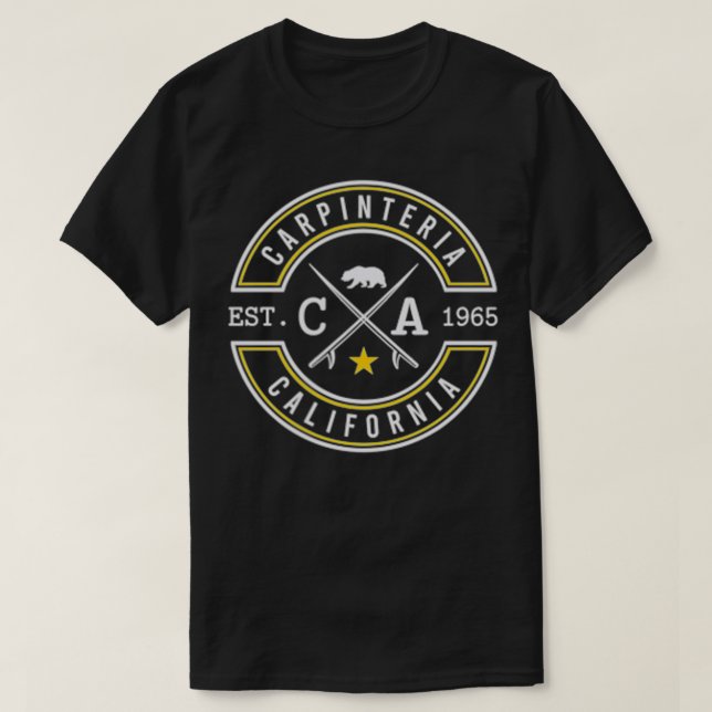 T-shirt pinteria California Beach CA Retro Surfer Front Ba (Design devant)