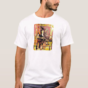 T-shirt Pinto Amish Horse 8 bits Art Horse et Buggy