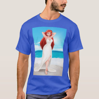 T-shirt PinUp Mariage de sirène rouge