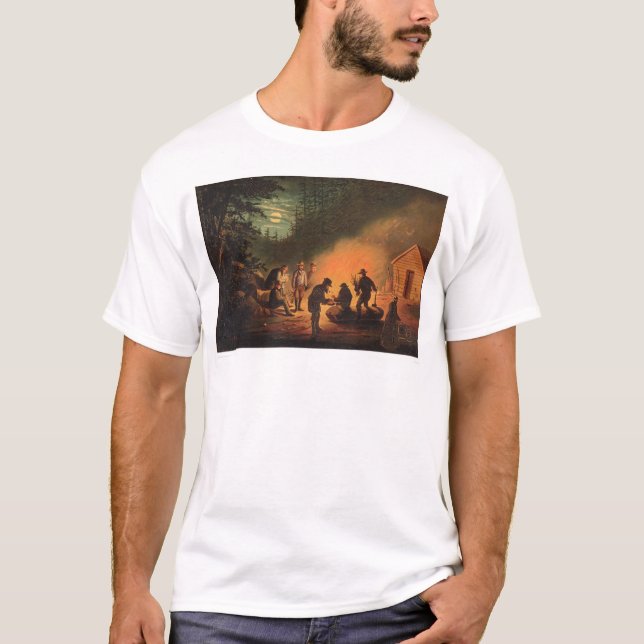 T-shirt Pionniers de la Californie autour d'un feu de camp (Devant)