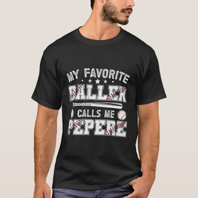 T-shirt Pipe De Baseball De Baller Préférée D'Un Jeu De Ba (Devant)