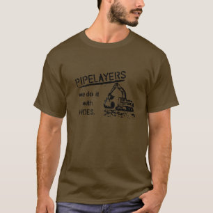 T-shirt Pipelayer w/girl se reposant sur le tuyau
