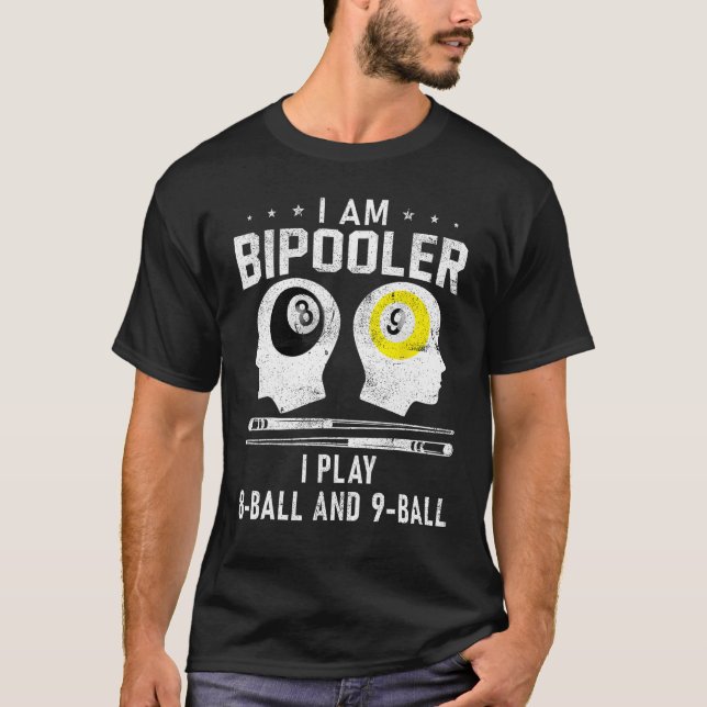 T-shirt Pipooler Pool Player Pool Cool Billiards 8 and 9 B (Devant)