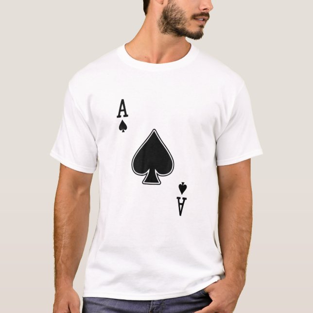 T-shirt Pique De L'As, Plaque De Cartes, Amusant, Plaisant (Devant)