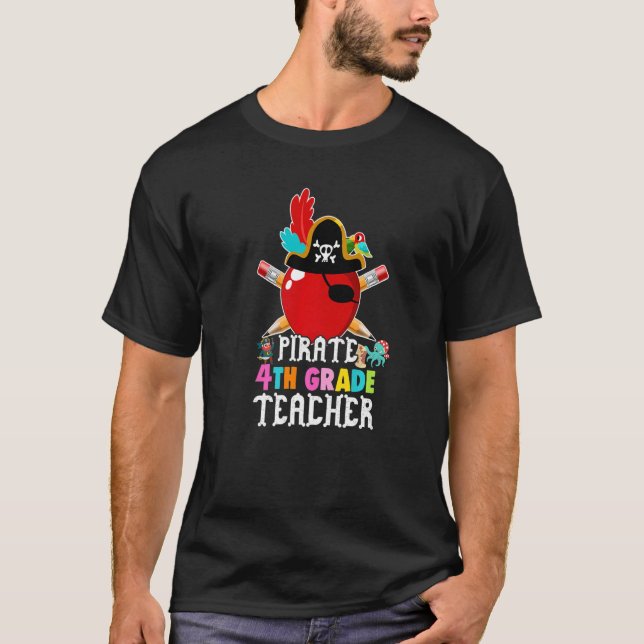 T-shirt Pirate 4e année Enseignant Halloween Costume Pirat (Devant)
