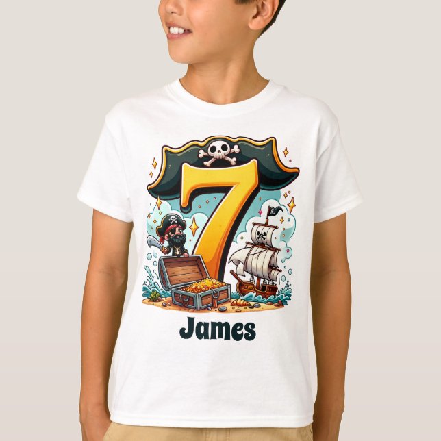 T-shirt Pirate Adventure - Célébrer 7 Mers de plaisir (Devant)