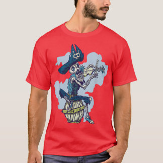 T-shirt Pirate and pirate skeleton musician for violin pla