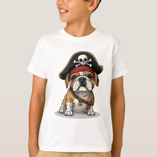T-shirt Pirate anglais Bulldog Skull Crossbones