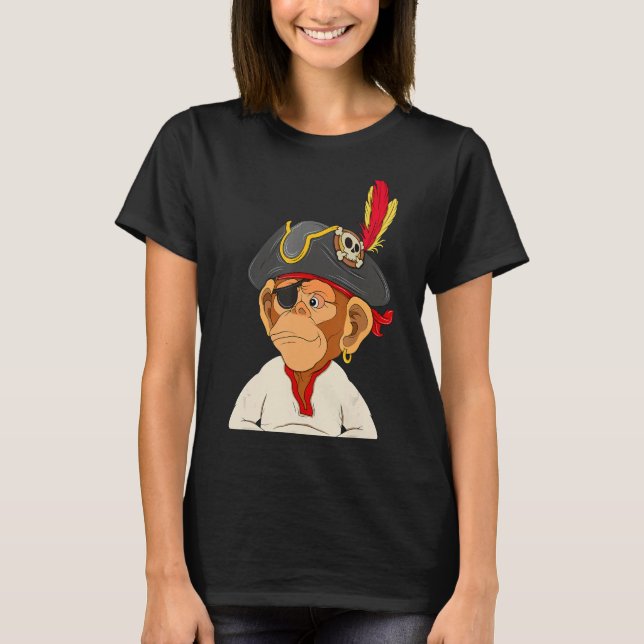 T-shirt Pirate Ape Nft thème Capitaine singe (Devant)
