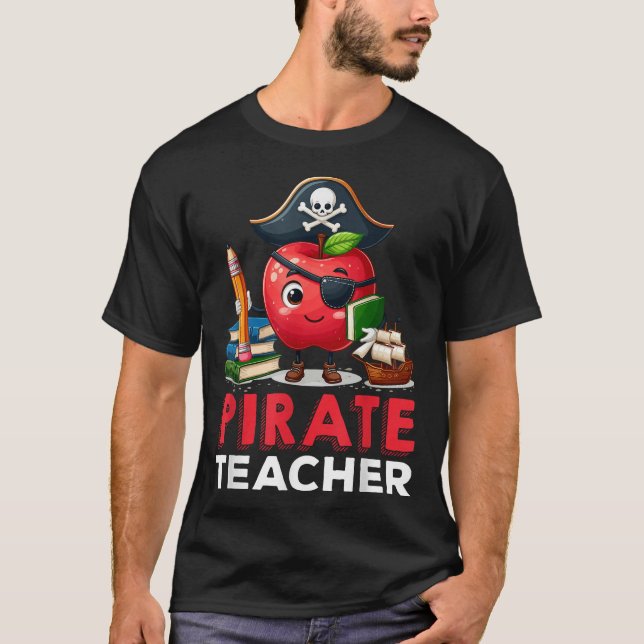 T-shirt Pirate Apple Pencil cadeau de classe (Devant)