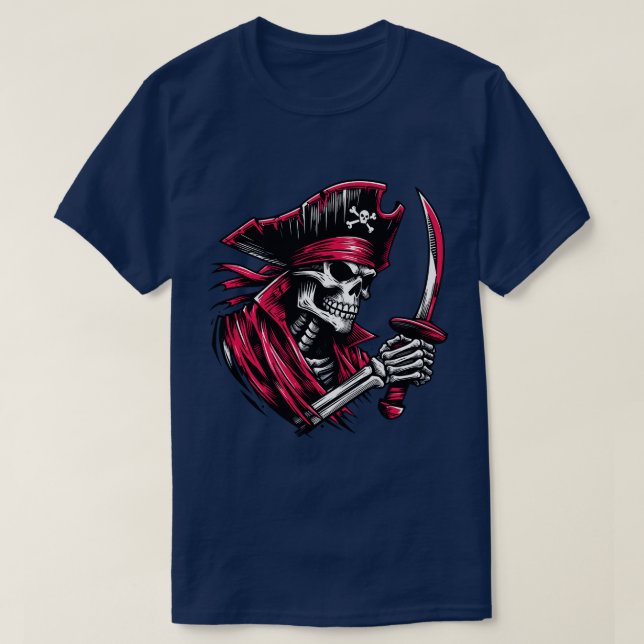 T-shirt Pirate crâne avec cutlass (Design devant)