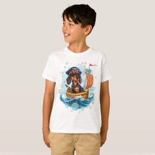 T-shirt Pirate Dachshund Funny Chien Kids