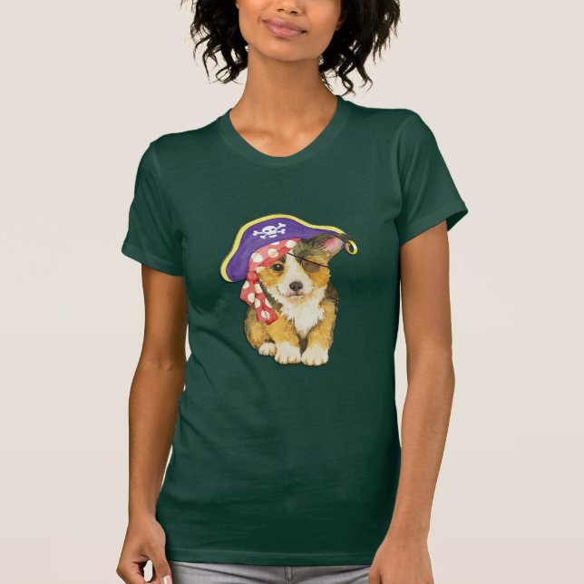 T-shirt Pirate de corgi de Gallois de Pembroke (Devant)