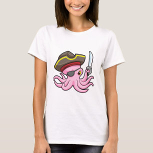 T-shirt Pirate de pieuvre avec patch Sabre et Oeil
