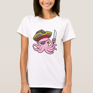 T-shirt Pirate de pieuvre avec patch Sabre et Oeil