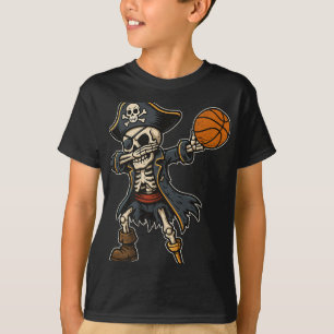 T-shirt Pirate de squelette Pirate de basketball Halloween