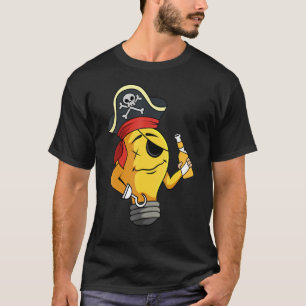 T-shirt Pirate Eye Patch Light Bulb Sea Sailor Crew Navire