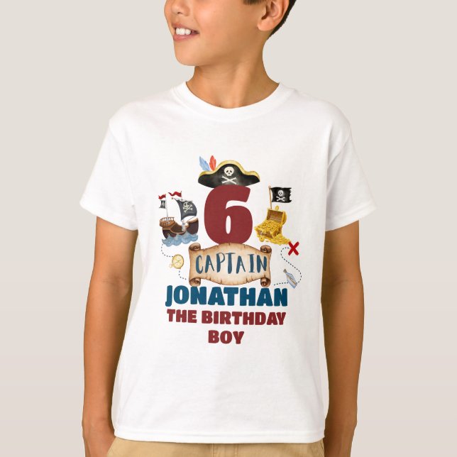 T-shirt Pirate garçon d'anniversaire (Devant)