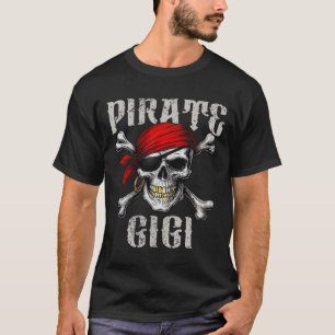 T-shirt Pirate Gigi Jolly roger Drapeau Et Crossbones Crân