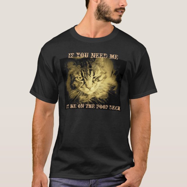 T-shirt Pirate Kitty est sur le pont de la caca (Devant)