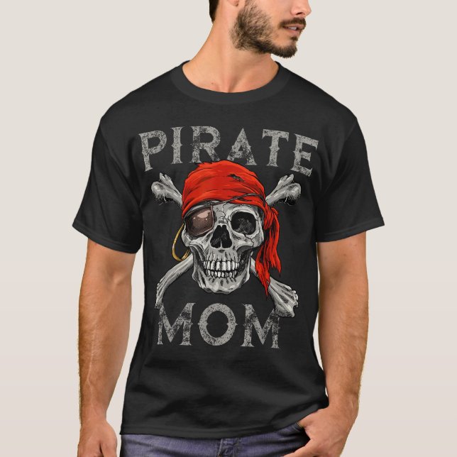 T-shirt Pirate Maman Jolly roger Crossbones Halloween Crân (Devant)
