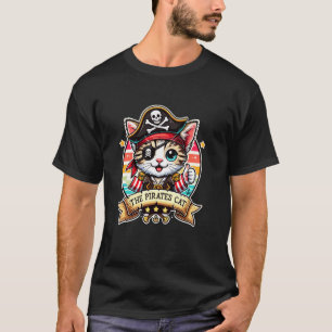 T-shirt Pirate Mignon Chat Chaton Cache-Œil Caraïbes