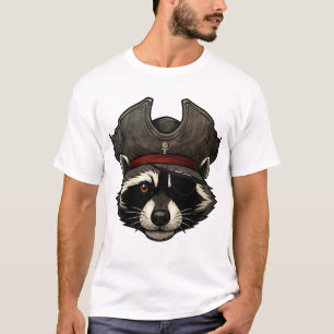 T-shirt Pirate Raccoon Face avec Eyepatch
