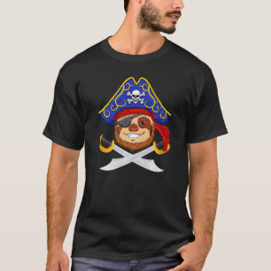 T-shirt Pirate Sloth Jolly roger Halloween Costume Day Boy