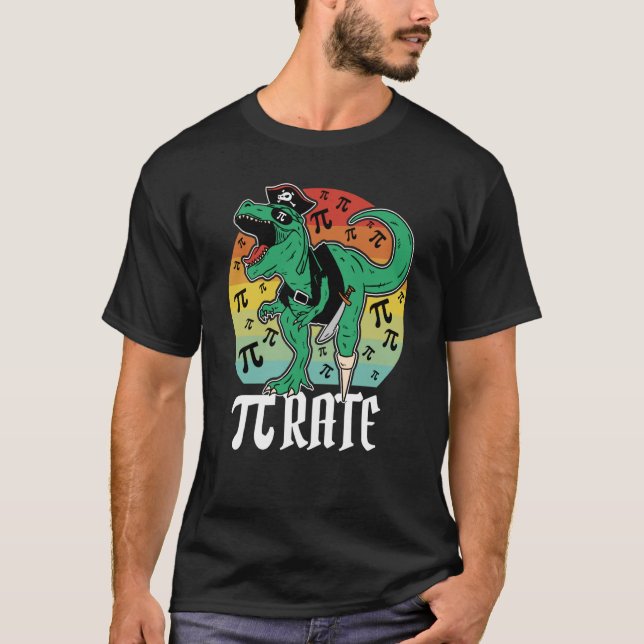 T-shirt Pirate Trex Dinosaur Math Pi rate Pi Day Teacher 3 (Devant)