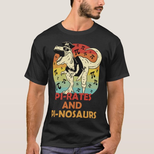 T-shirt PIrates PInosaurs Math 3 14 Number Mathlete Genius (Devant)