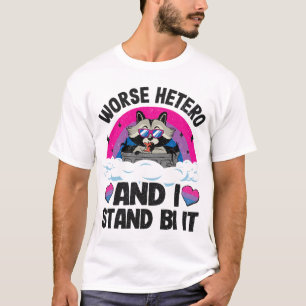 T-shirt Pire Hetero Et Je Me Trouve Bi It Raccoon Bi Pride