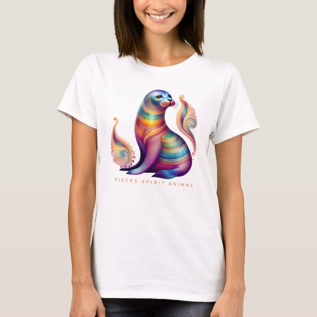 T-shirt Pisces Spirit Animal Seal Alebrije Femme (Devant)