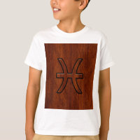 Pisces Zodiac Connexion en bois acajou