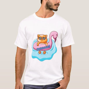 T-shirt piscine de chat vitres d'été   Conception amoureux