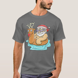 T-shirt Piscine de rennes de Santa Claus Float Été Fun Noë