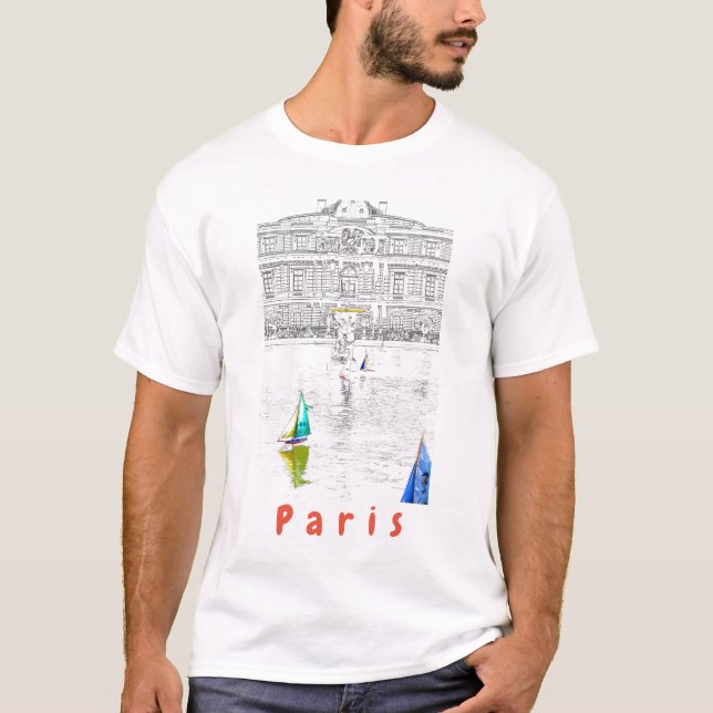 T-shirt Piscine du Jardin du Luxembourg - Paris (Devant)