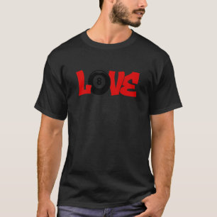 T-shirt Piscine graphique Love Billard Snooker Queue de bi