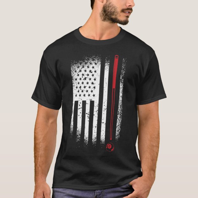 T-shirt Piscine graphique rétro Billard Snooker Billard Cu (Devant)