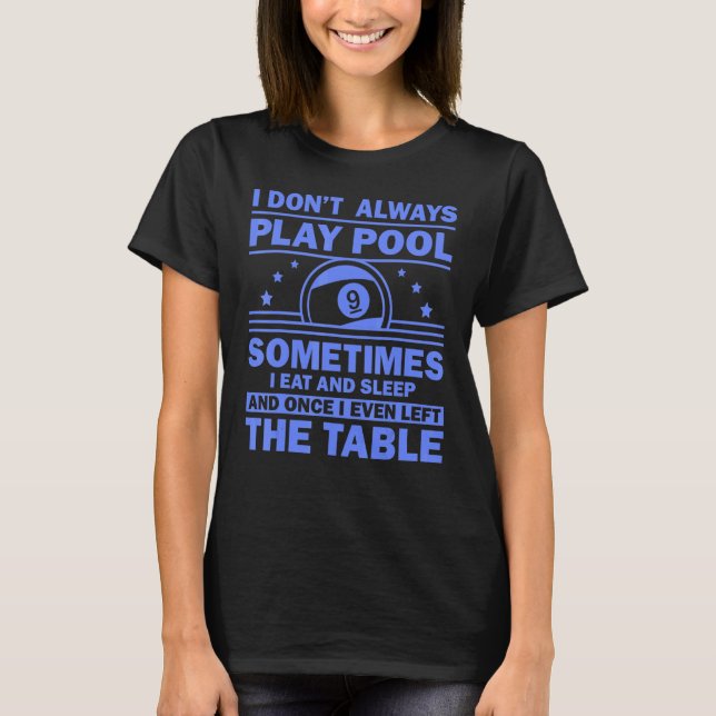 T-shirt Piscine Pour Hommes Femmes 8 Billard Billard Joueu (Devant)