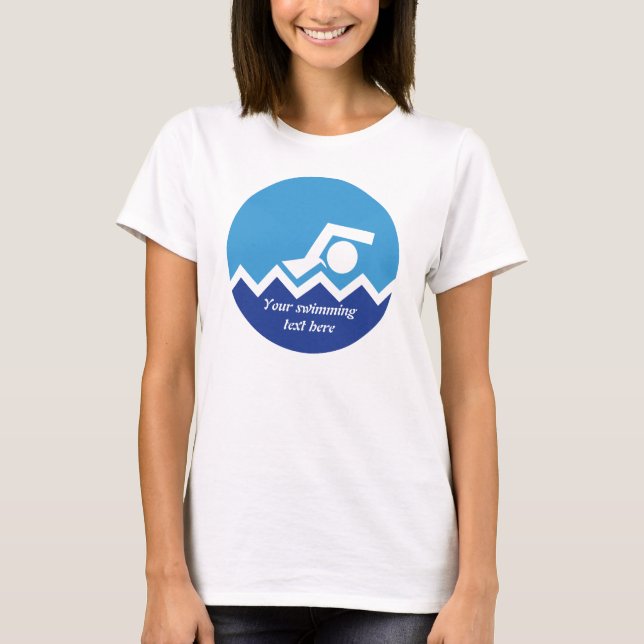 T-shirt Pismming venin, swimmer on blue circle custom (Devant)