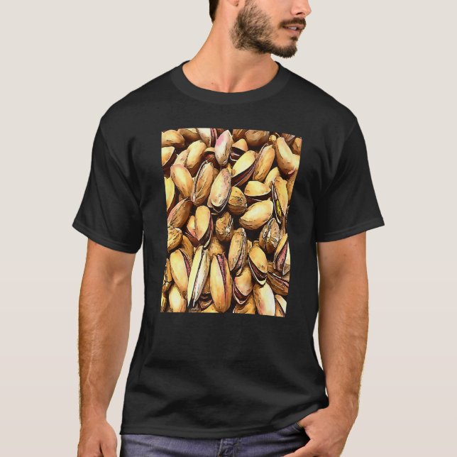 T-shirt Pistachio Nuts Black Outline (Devant)