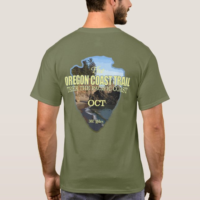 T-shirt Piste côtière de l'Oregon (pointe de flèche) (Dos)